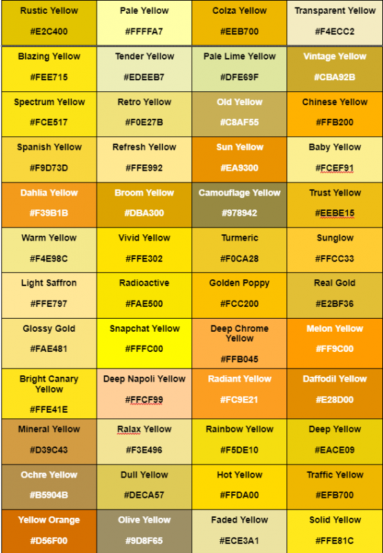nuansa warna kuning