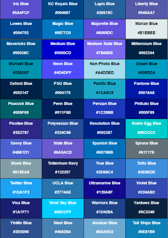 nuansa warna biru
