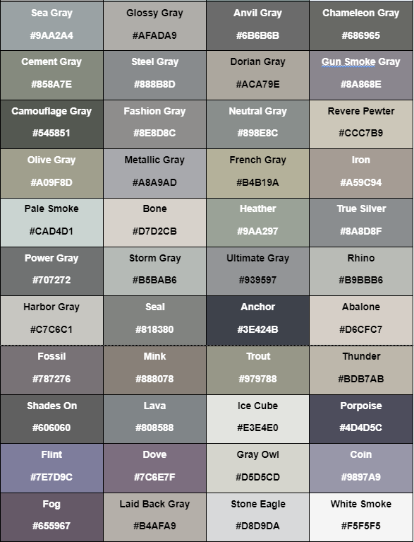 nuansa warna abu-abu
