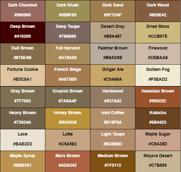 nuansa warna cokelat